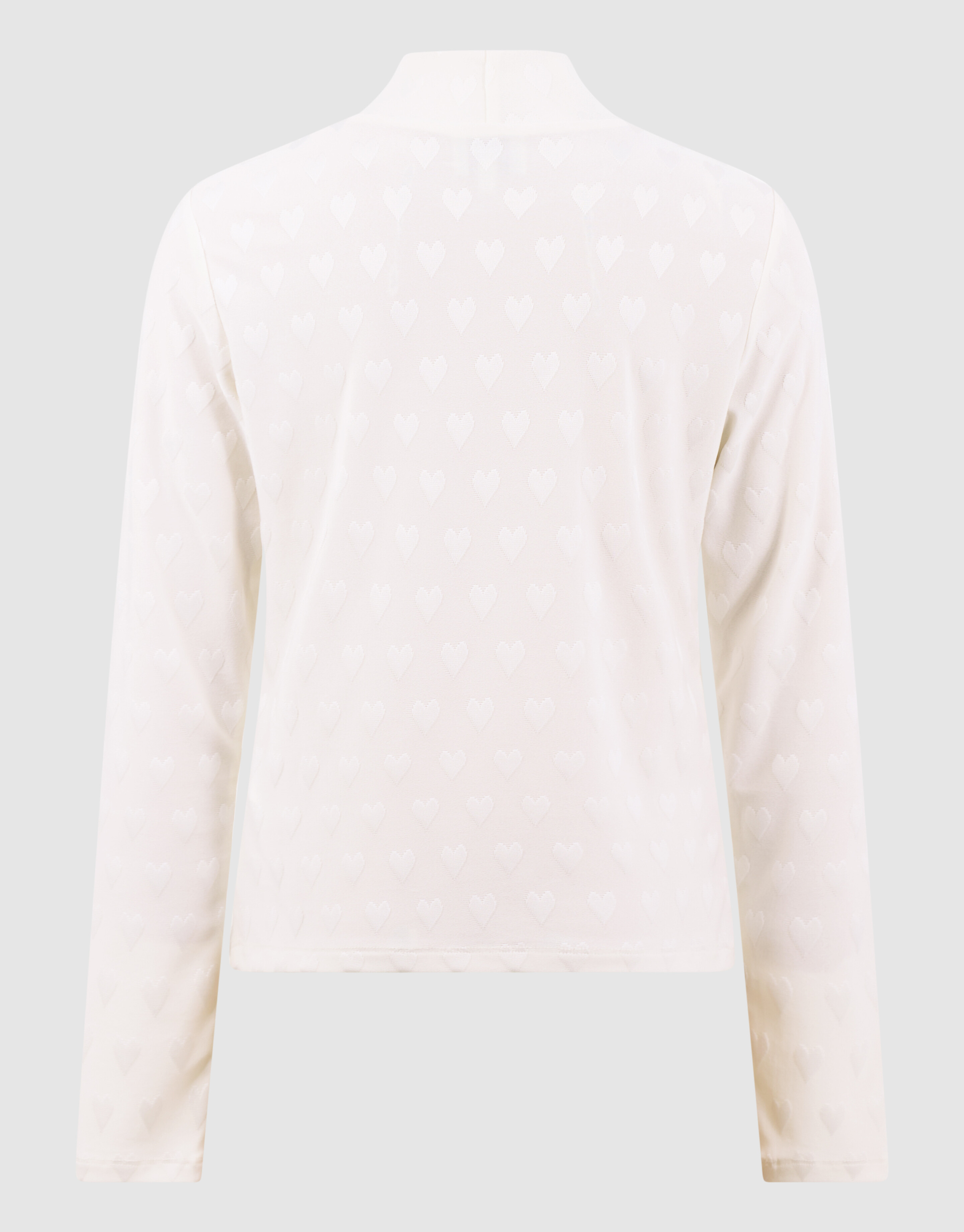 All Over Heart Print Top Gebroken Wit SHOEBY GIRLS