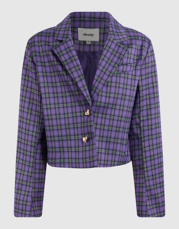 Cropped Ruiten Blazer Paars SHOEBY GIRLS