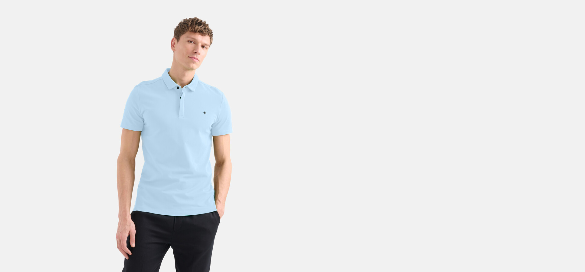 Jersey Polo Lichtblauw SHOEBY MEN