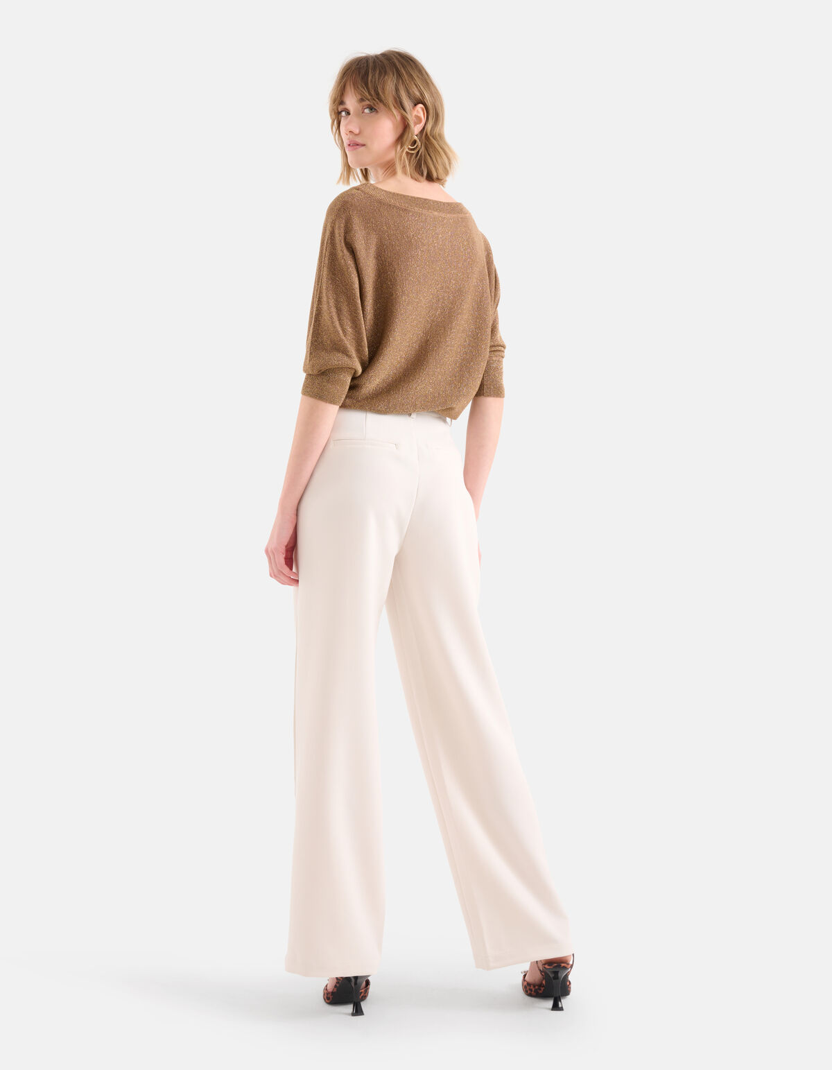 Glitter Vleermuismouwen Trui Camel SHOEBY WOMEN