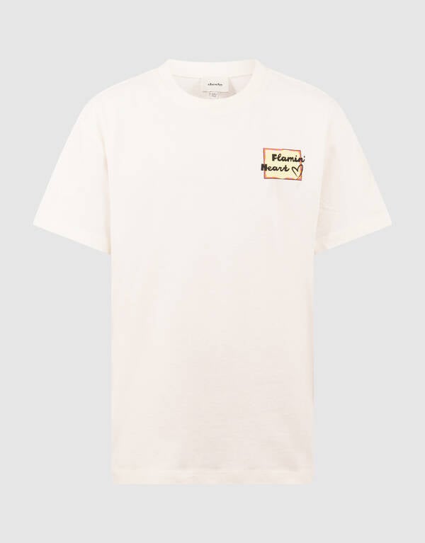 Flame Artwork T-shirt Gebroken Wit SHOEBY GIRLS