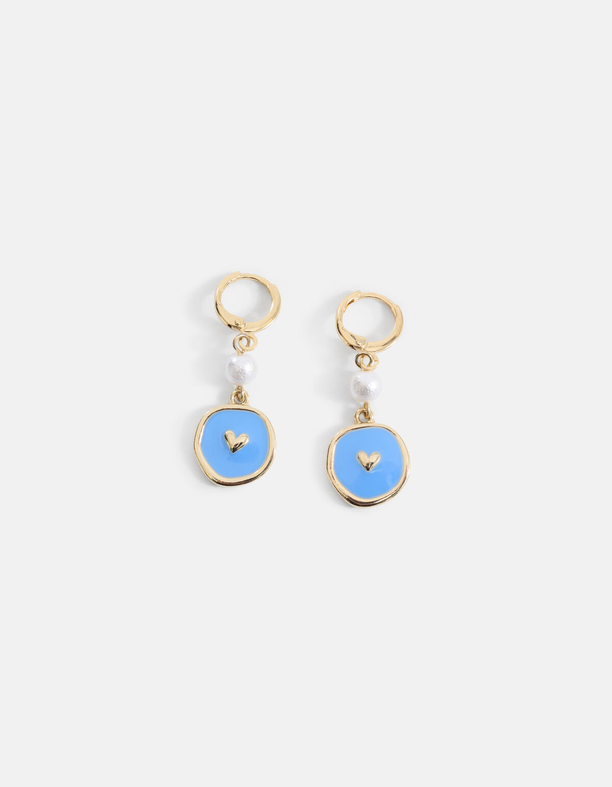 Coin Heart Oorbellen Blauw SHOEBY ACCESSOIRES
