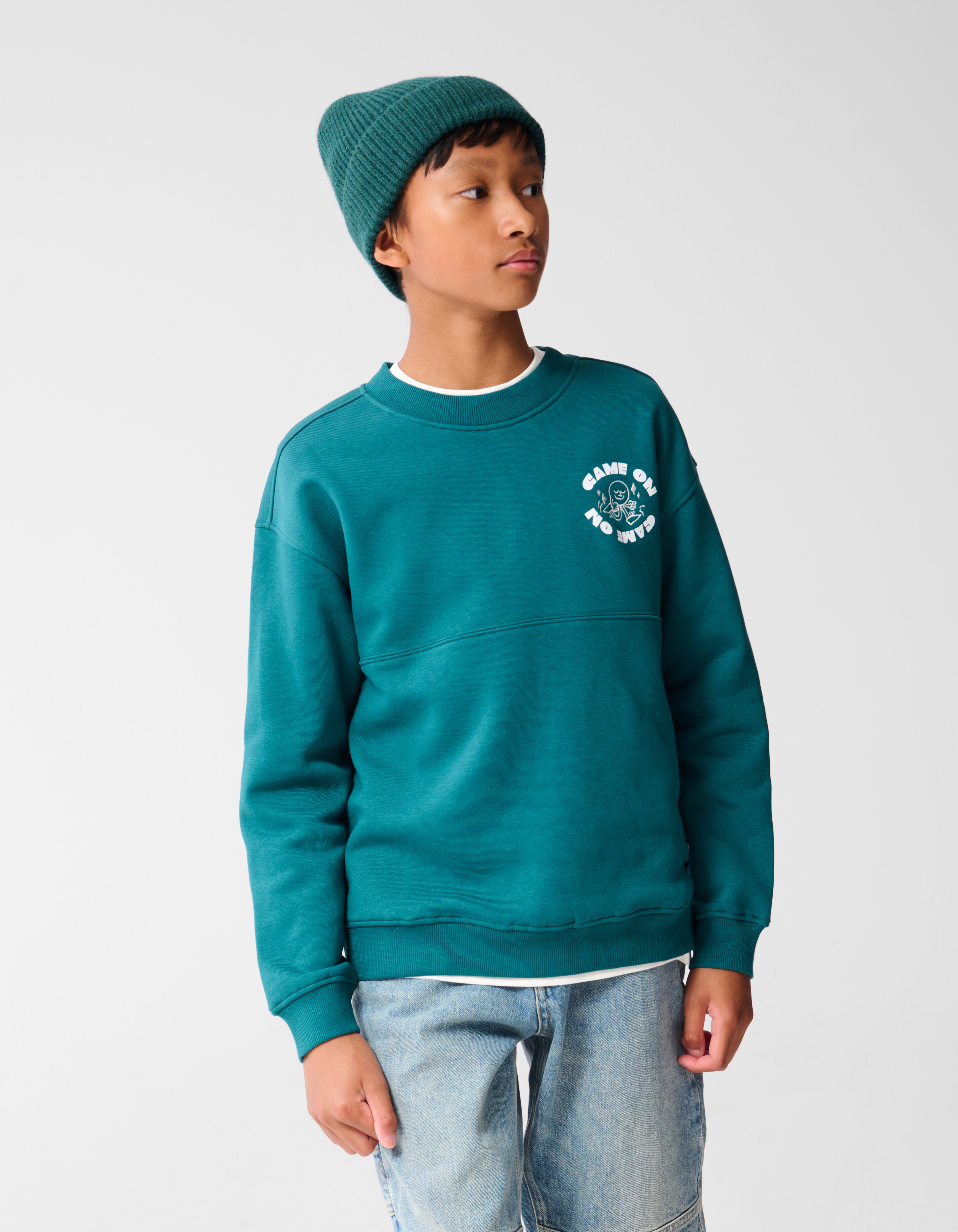 Game On Artwork Sweater Donkergroen SHOEBY BOYS