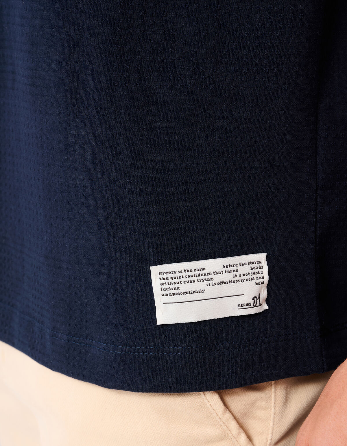 Jacquard Label T-shirt Donkerblauw SHOEBY MEN