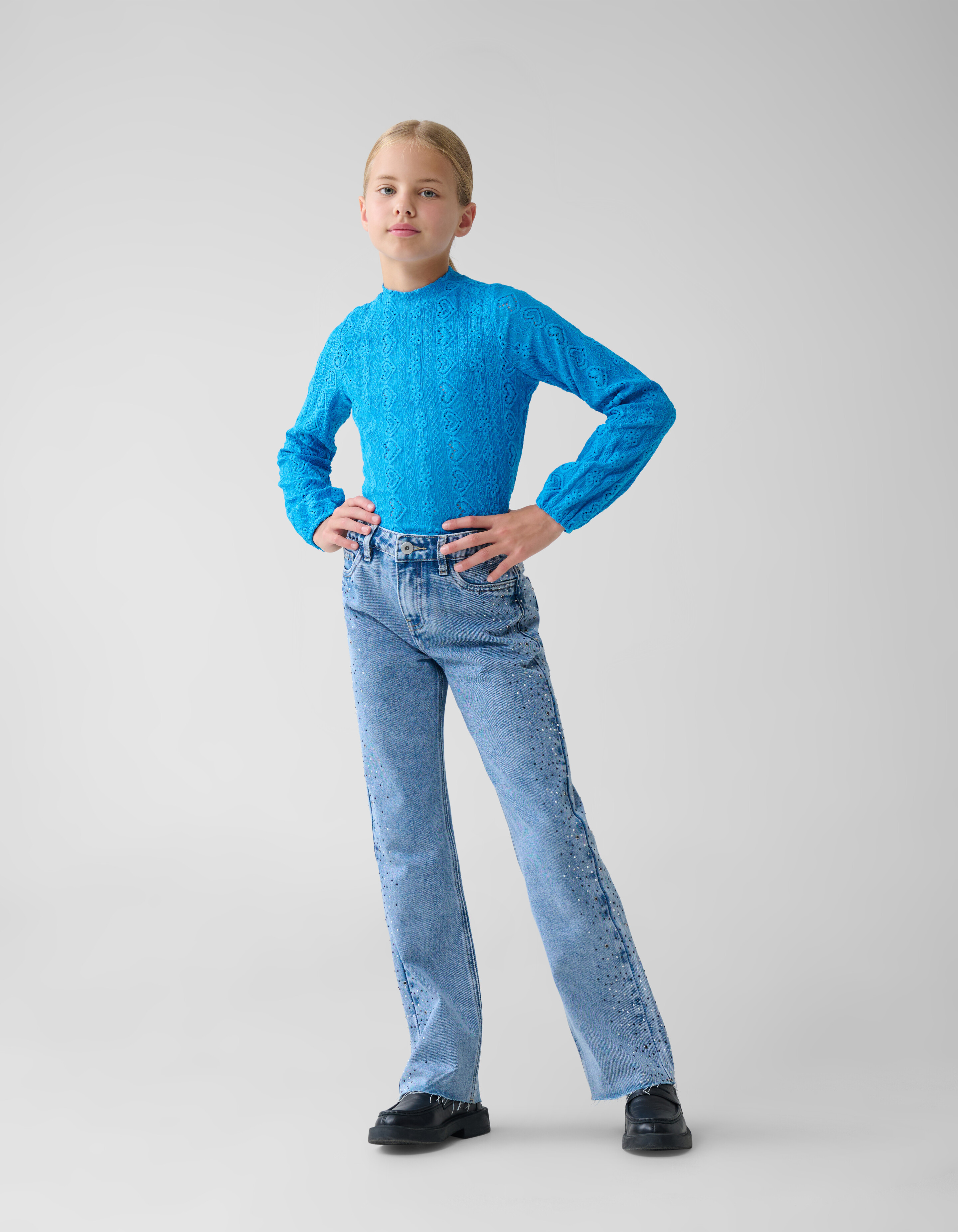 Embroidery Top Blauw SHOEBY GIRLS