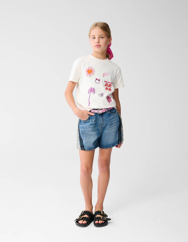 Mix Denim Short Blauw SHOEBY GIRLS