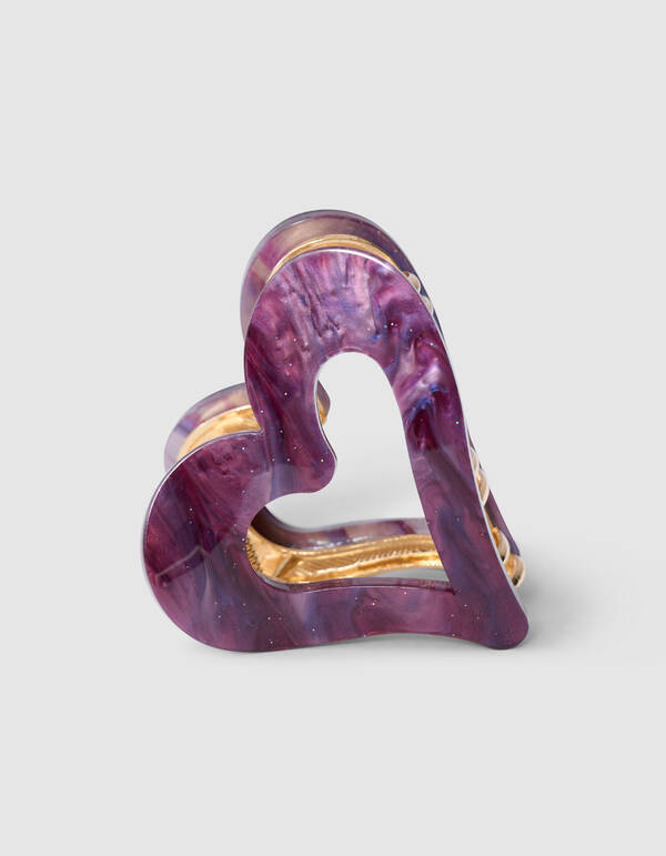 Heart Haarclip Paars SHOEBY ACCESSOIRES