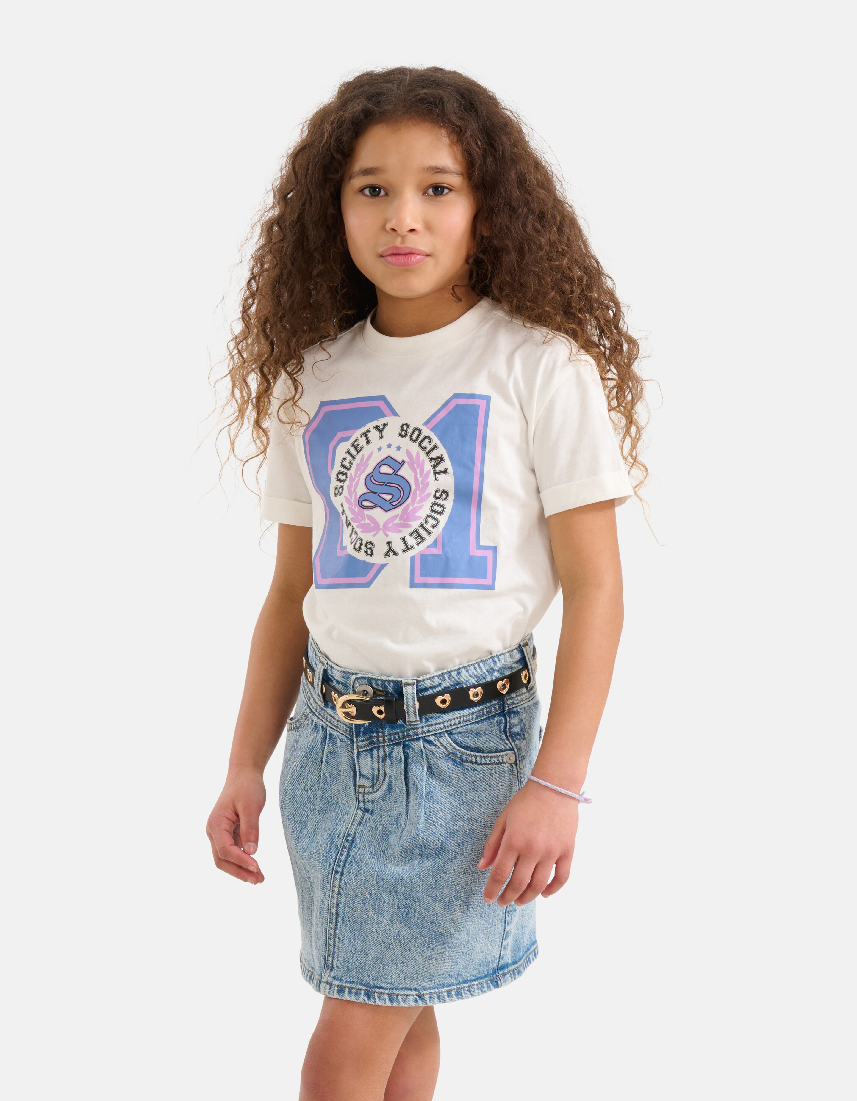 Printed T-shirt Gebroken Wit SHOEBY GIRLS