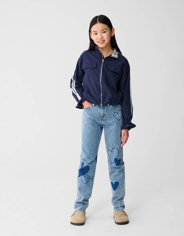 Printed Heart Mom Fit Jeans Blauw SHOEBY GIRLS