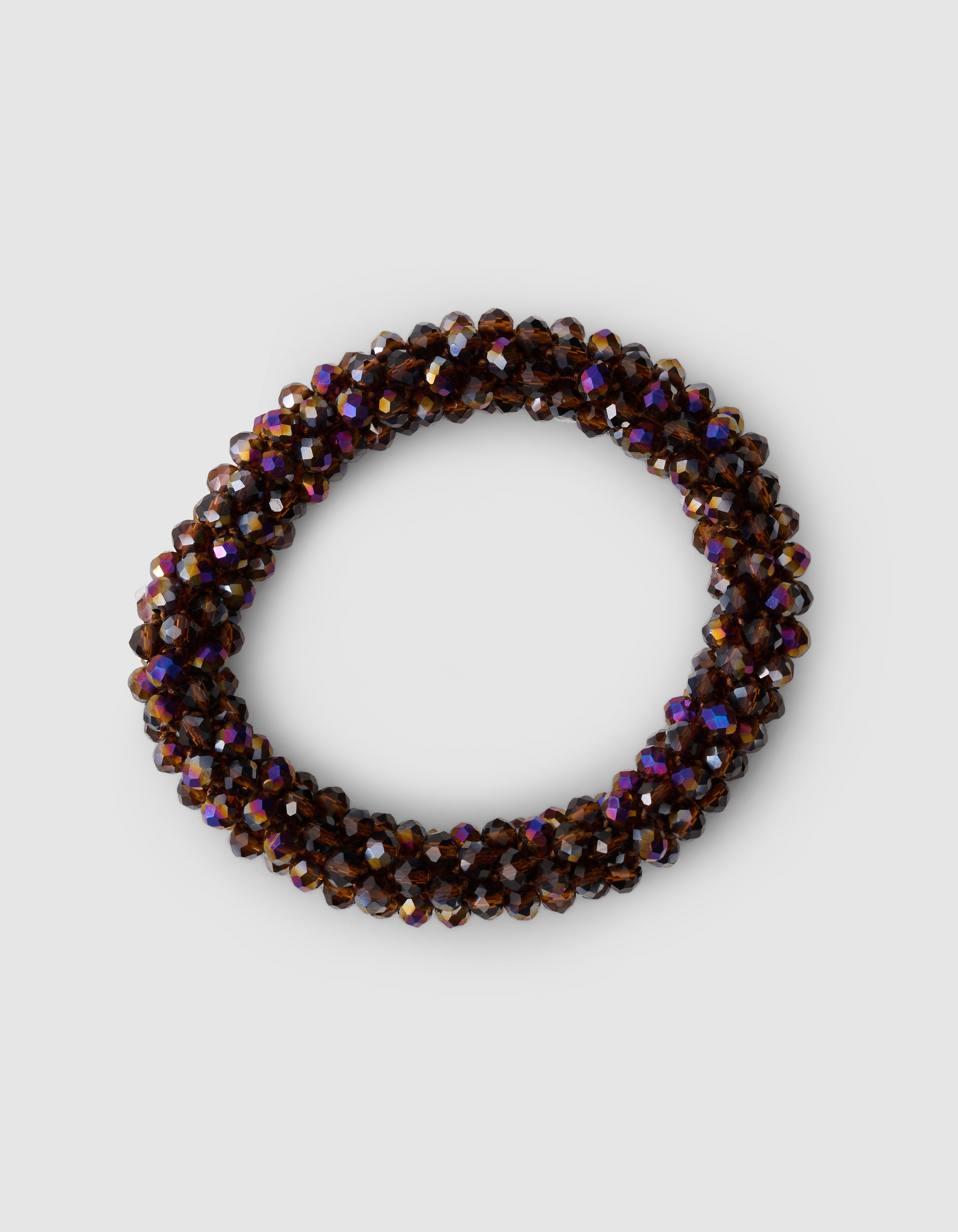 Beaded Haarelastiek Donkerbruin SHOEBY ACCESSOIRES