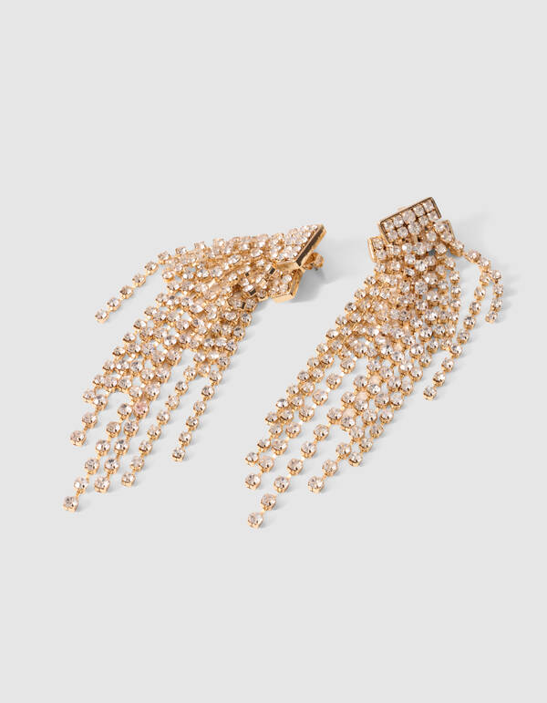 Double Layer Strass Oorbellen Goud SHOEBY ACCESSOIRES