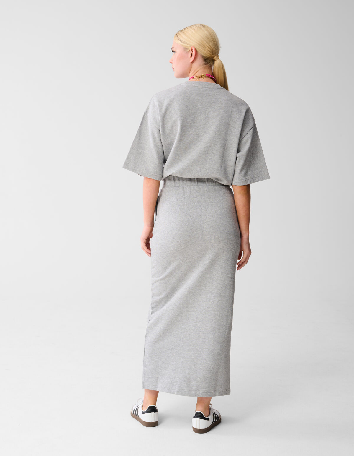 Maxi Sweat Rok Lichtgrijs SHOEBY WOMEN