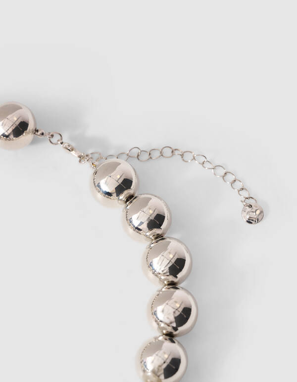 Statement Ball Ketting Zilver SHOEBY ACCESSOIRES
