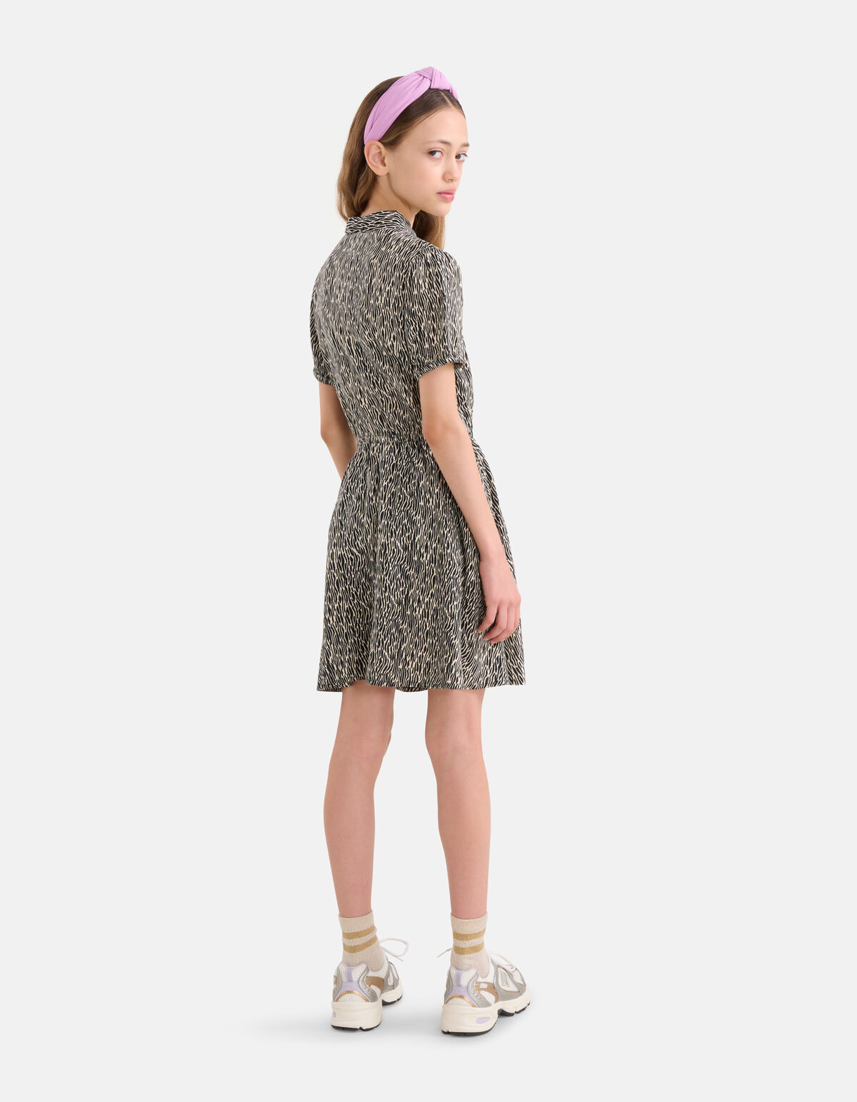 Printed Jurk Zwart/Wit SHOEBY GIRLS