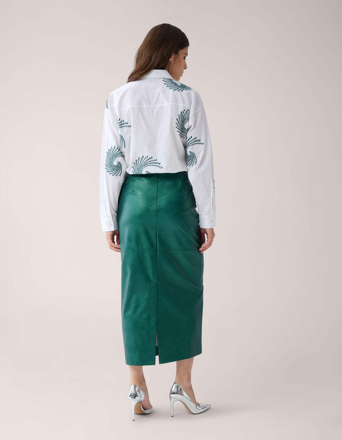 Metallic Maxi Rok Groen By Mieke SHOEBY WOMEN