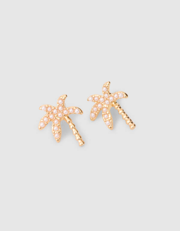 Palmtree Parel Oorbellen Goud SHOEBY ACCESSOIRES