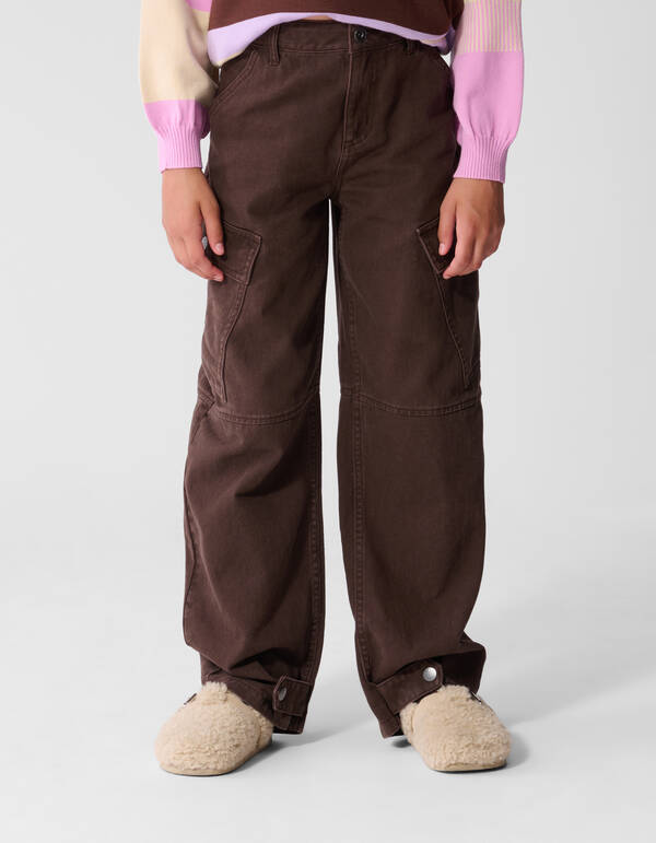 Cargo Balloon Fit Broek Donkerbruin SHOEBY GIRLS