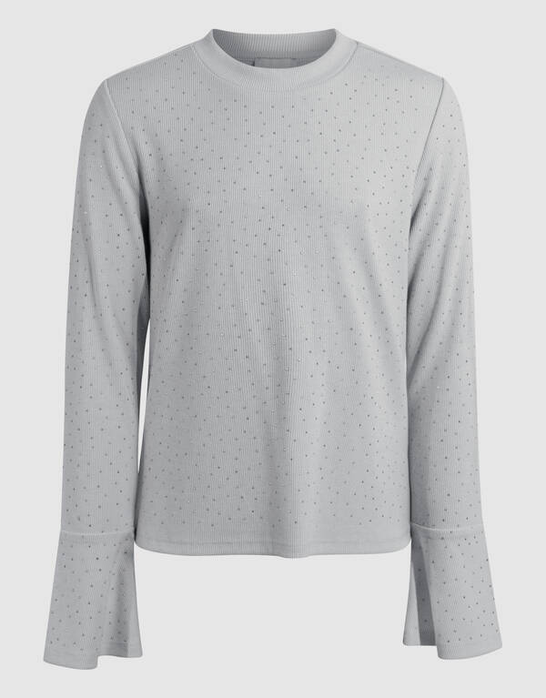 Strass Top Lichtgrijs SHOEBY GIRLS