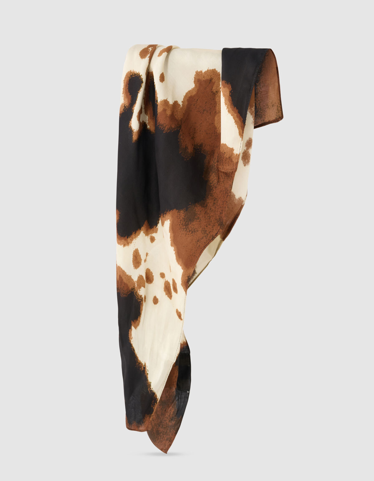 Satijnen Cow Sjaal Bruin SHOEBY ACCESSOIRES