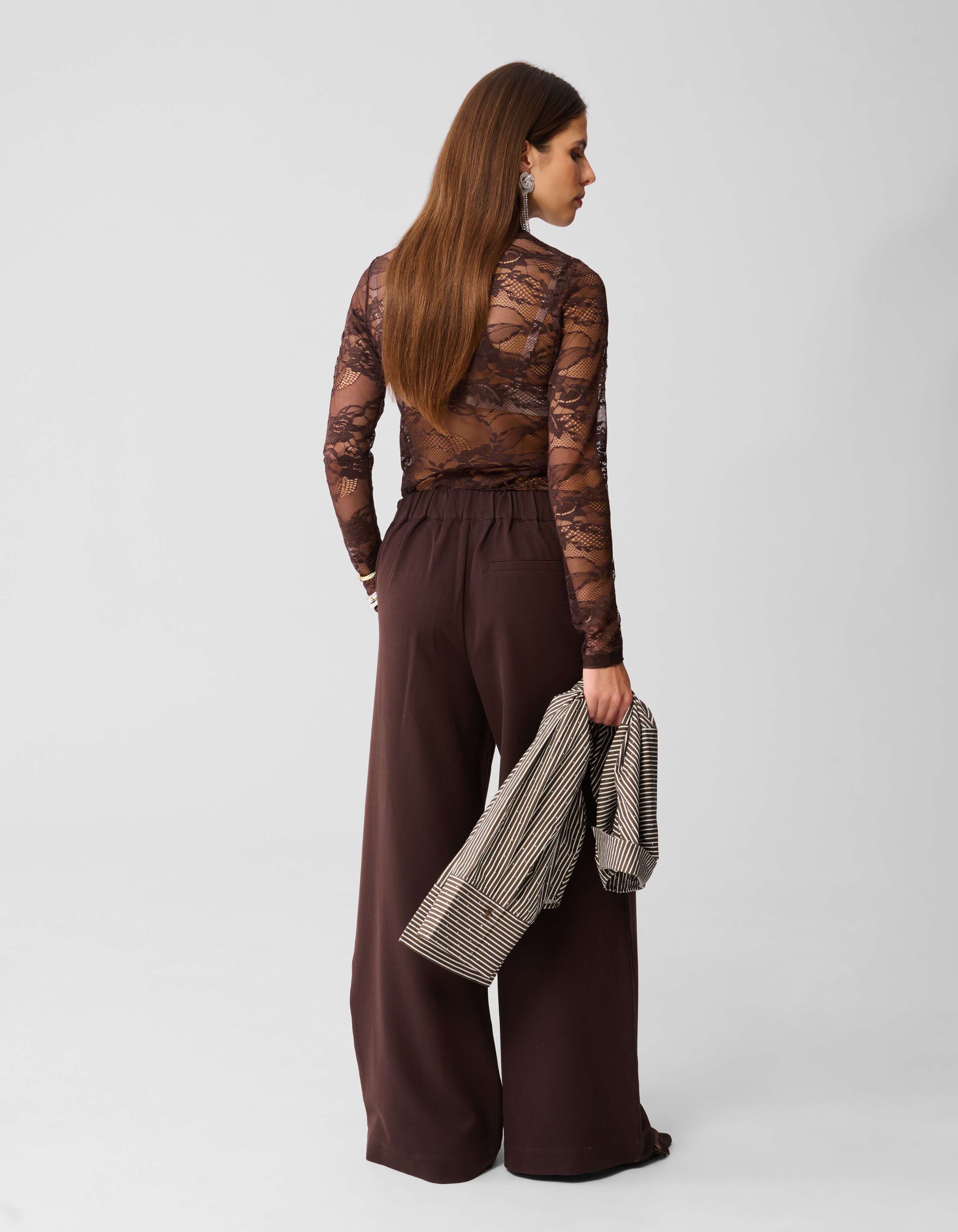 Wide Leg Broek Bruin SHOEBY WOMEN