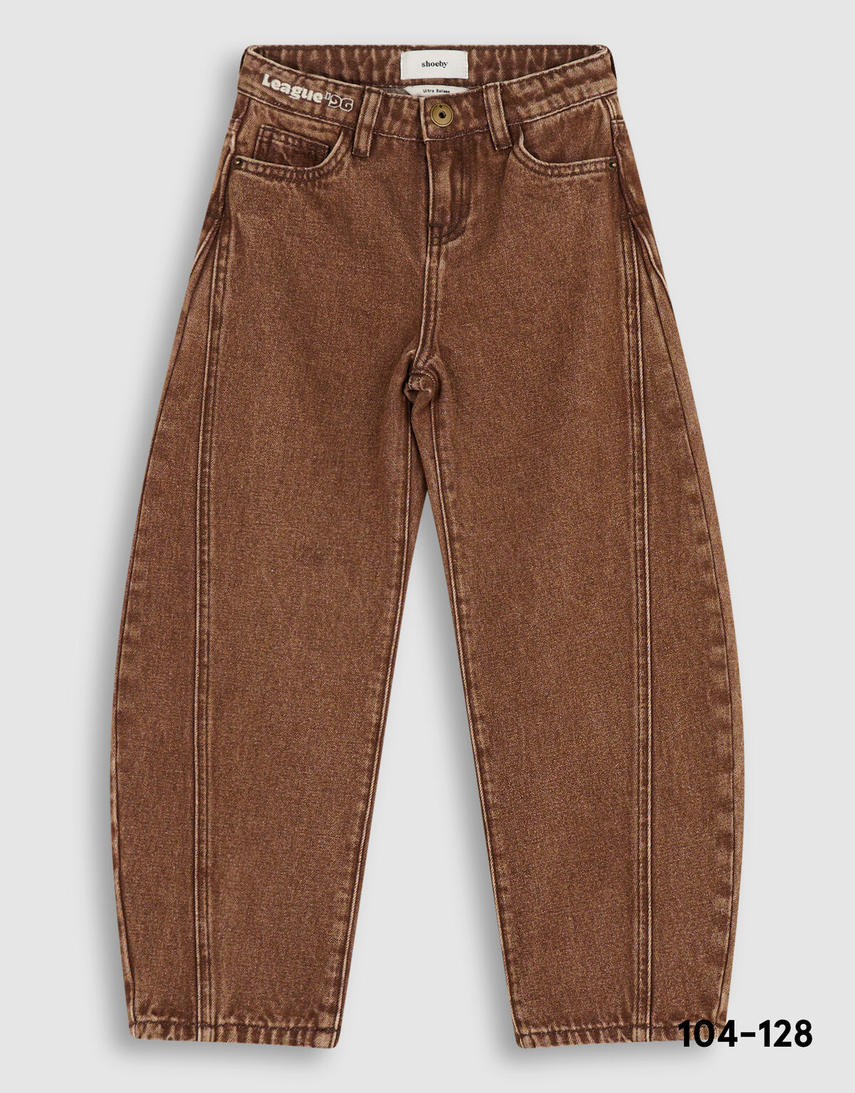 Asymmetrische Barrel Fit Jeans Bruin SHOEBY GIRLS