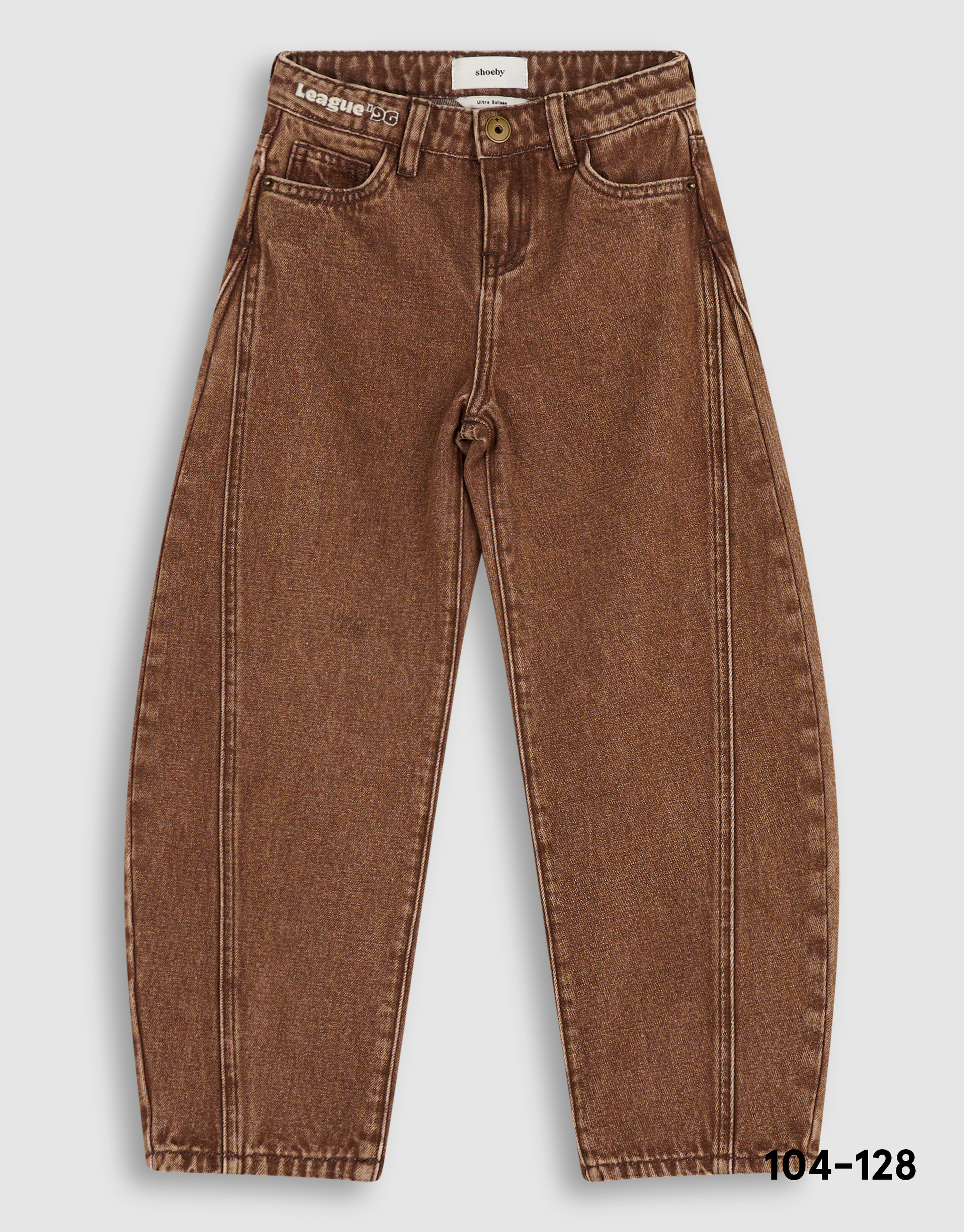 Asymmetrische Barrel Fit Jeans Bruin SHOEBY GIRLS