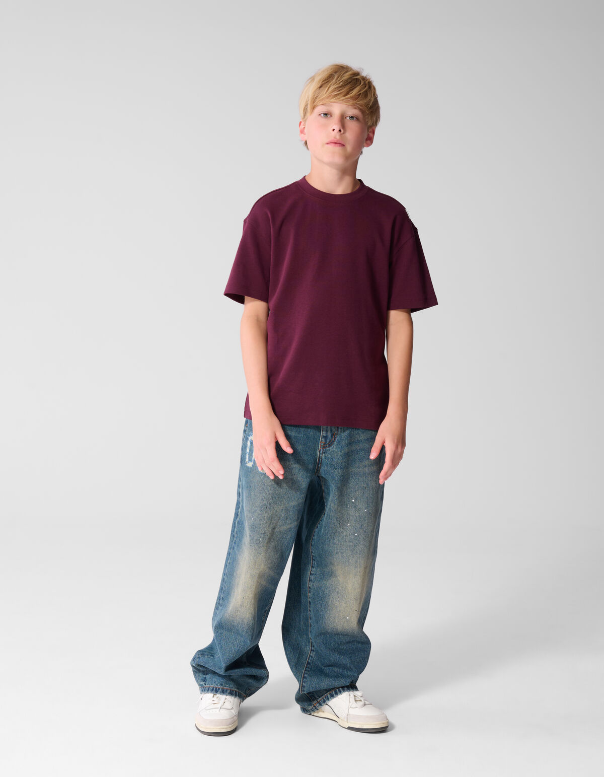 Label T-shirt Donkerrood SHOEBY BOYS