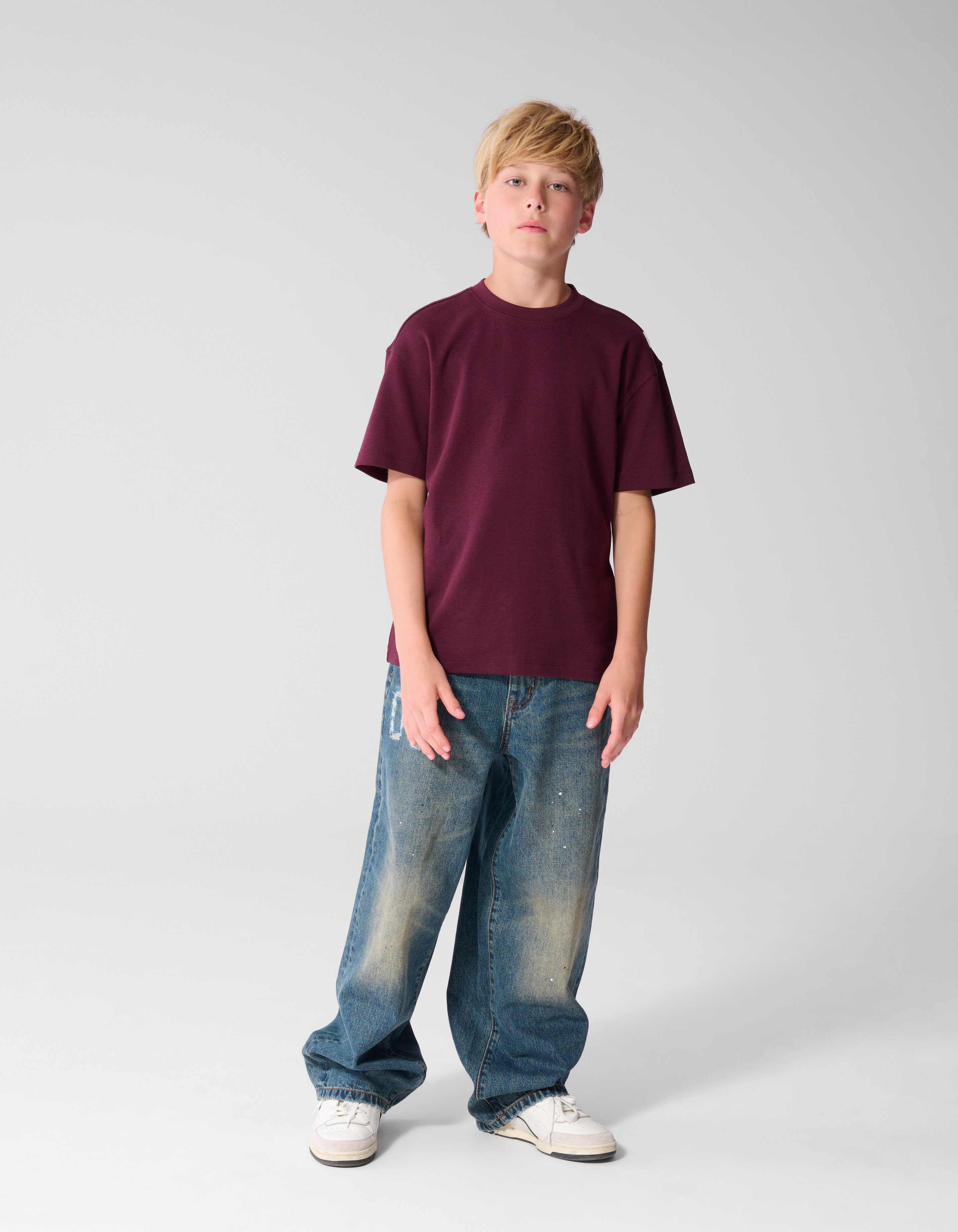 Label T-shirt Donkerrood SHOEBY BOYS