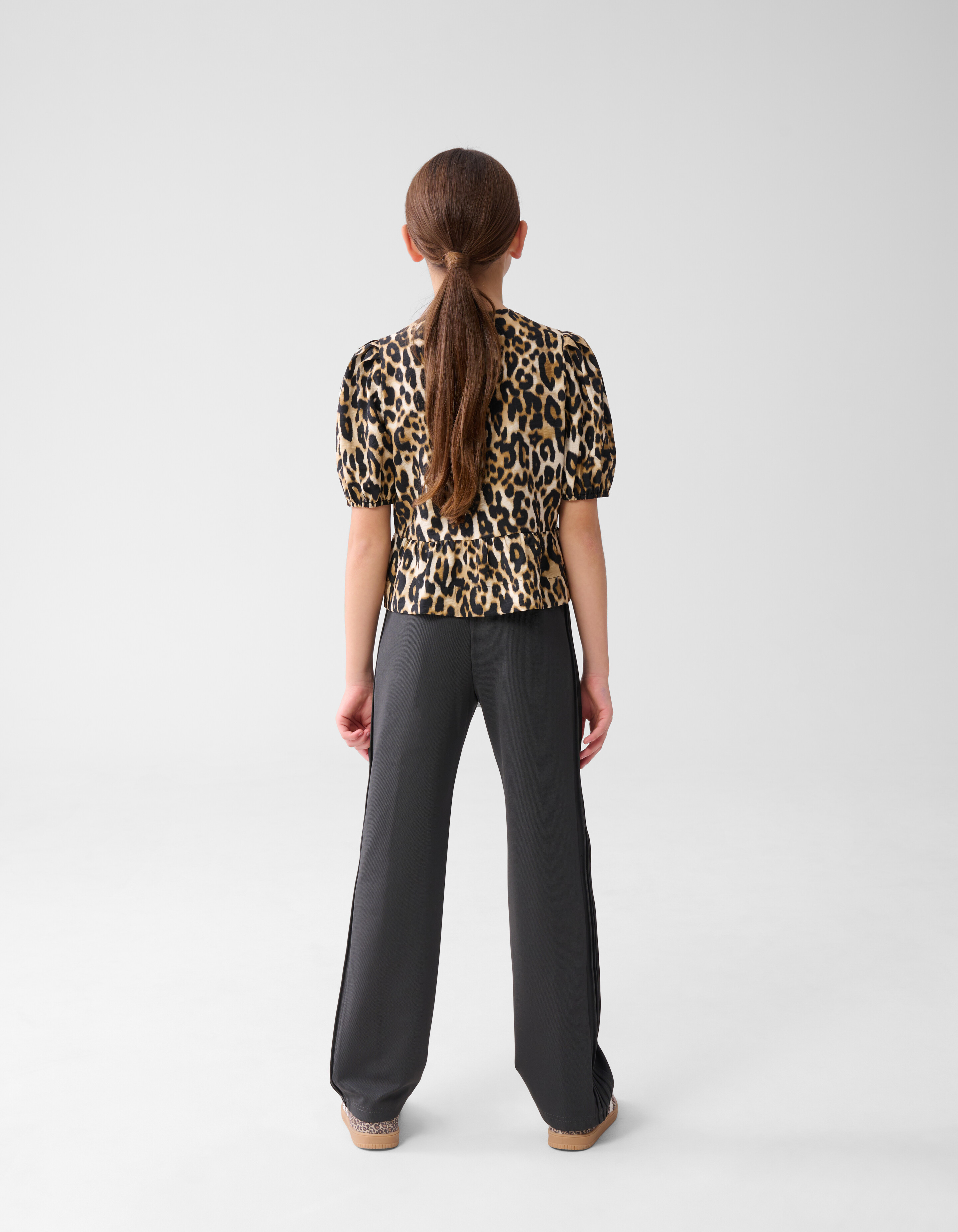 Leopard Strik Top Bruin SHOEBY GIRLS