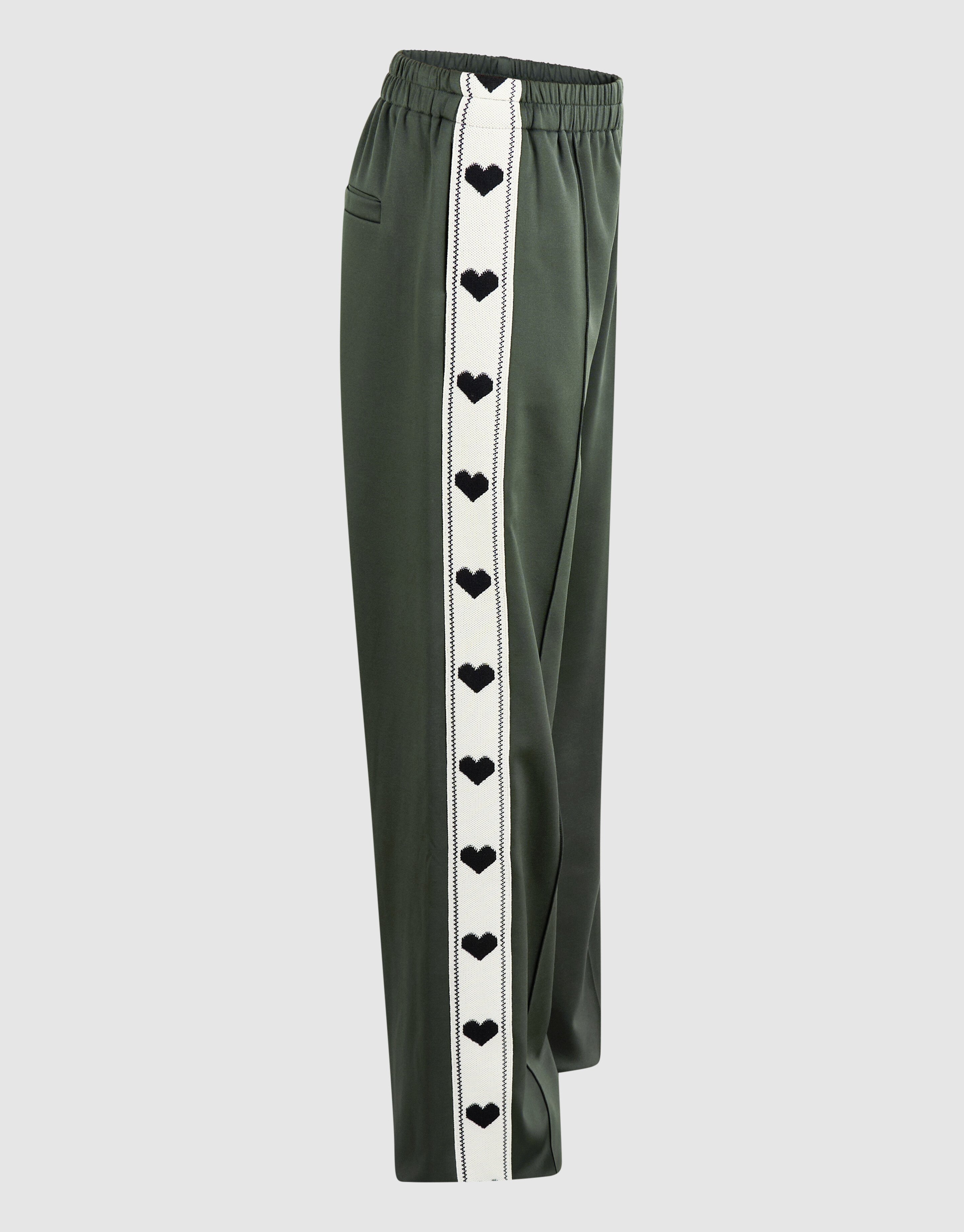 Sporty Heart Wide Leg Fit Broek Donkergroen SHOEBY GIRLS
