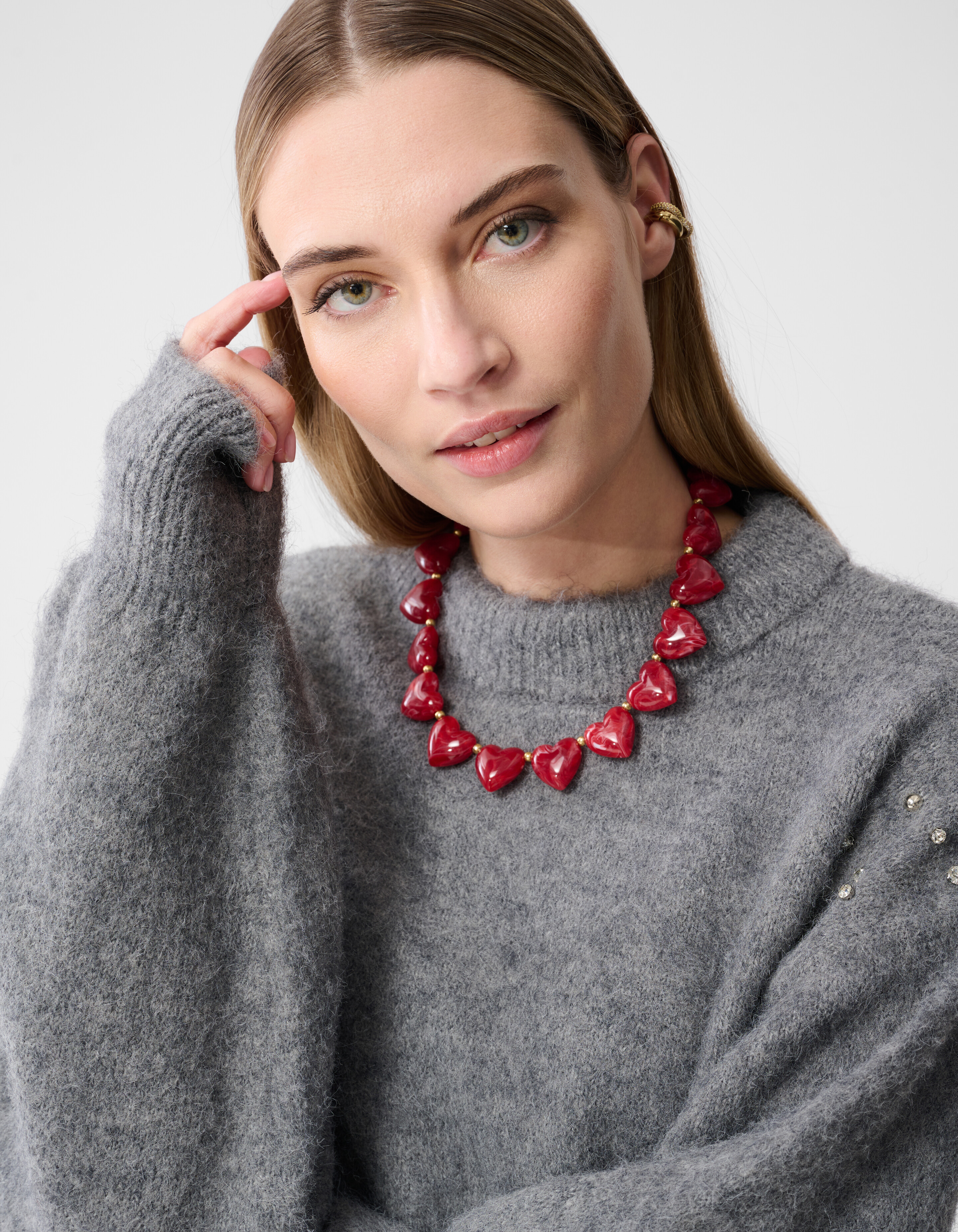 Heart Ketting Donkerrood SHOEBY ACCESSOIRES