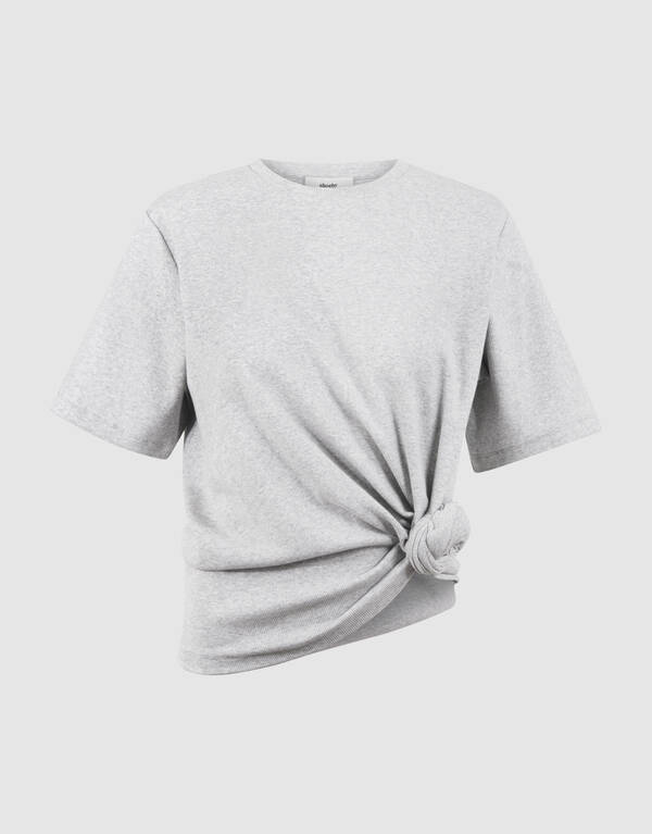 Knot T-shirt Lichtgrijs By Mieke SHOEBY WOMEN