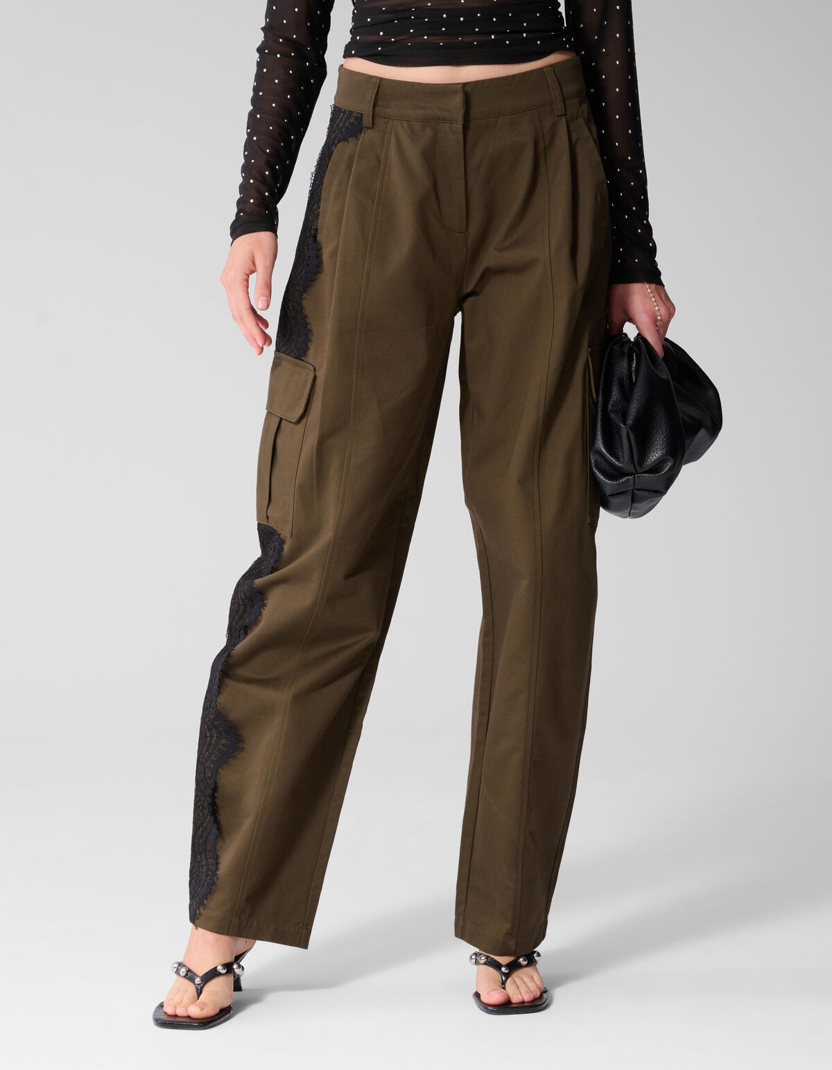 Cargo Lace Broek Donkerbruin SHOEBY WOMEN