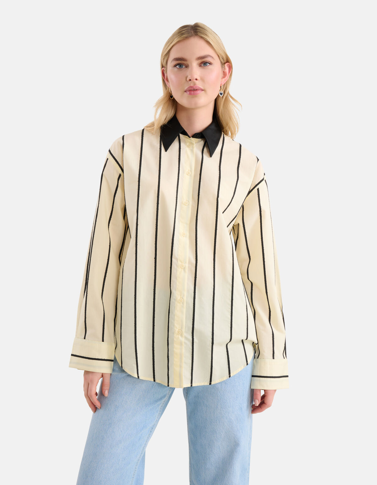 Gestreepte Blouse Gebroken Wit/Zwart SHOEBY WOMEN