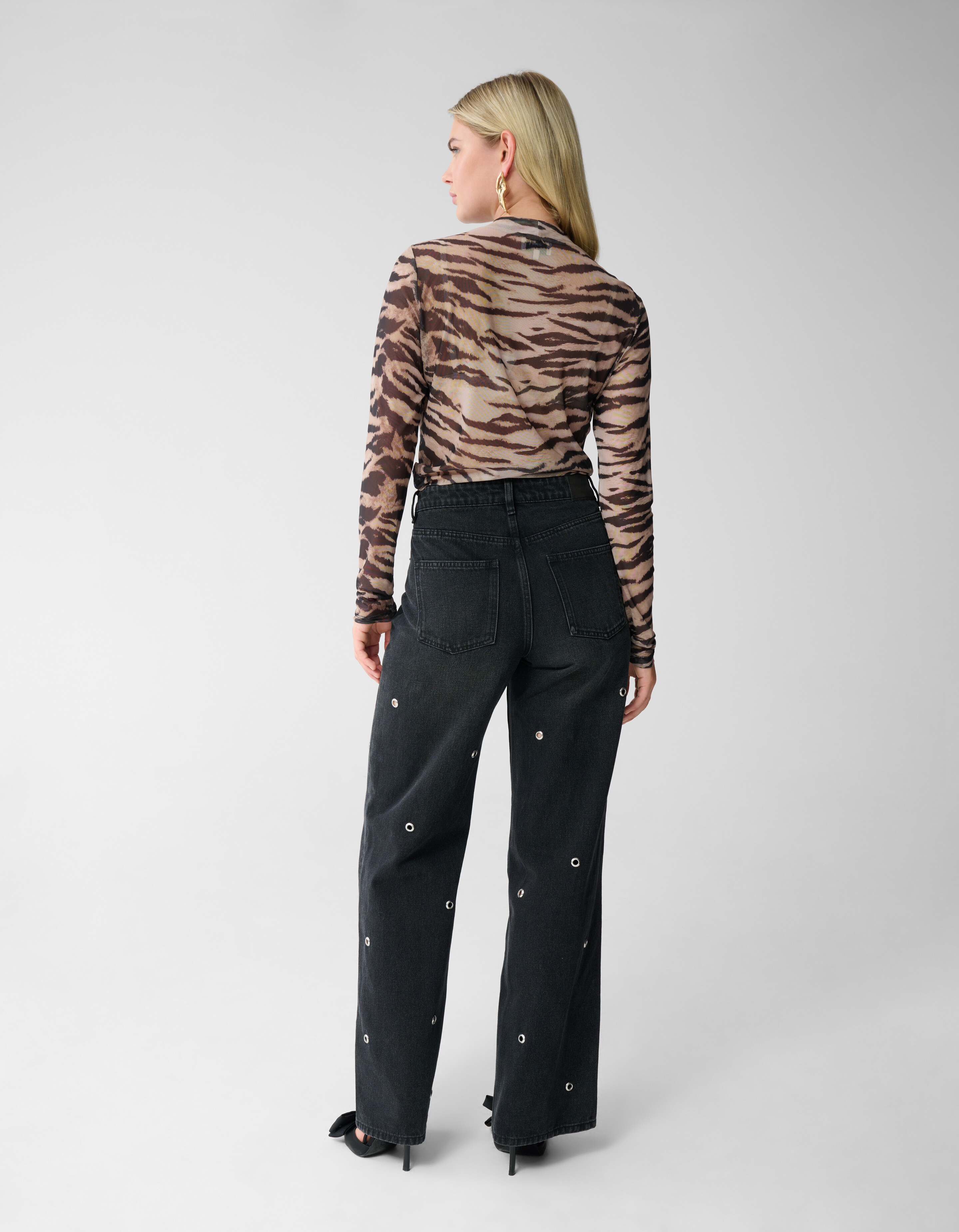 Mesh Tiger Top Lichtbruin SHOEBY WOMEN