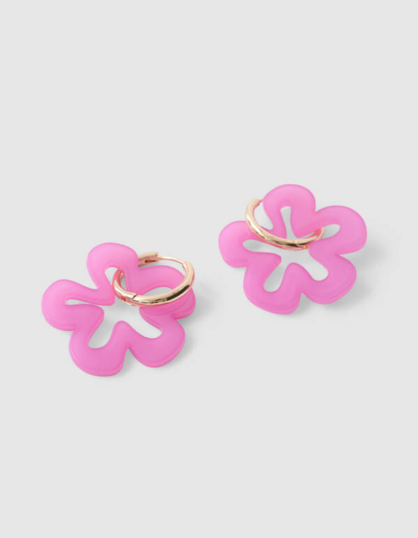 Flower Hoop Oorbellen Roze SHOEBY ACCESSOIRES