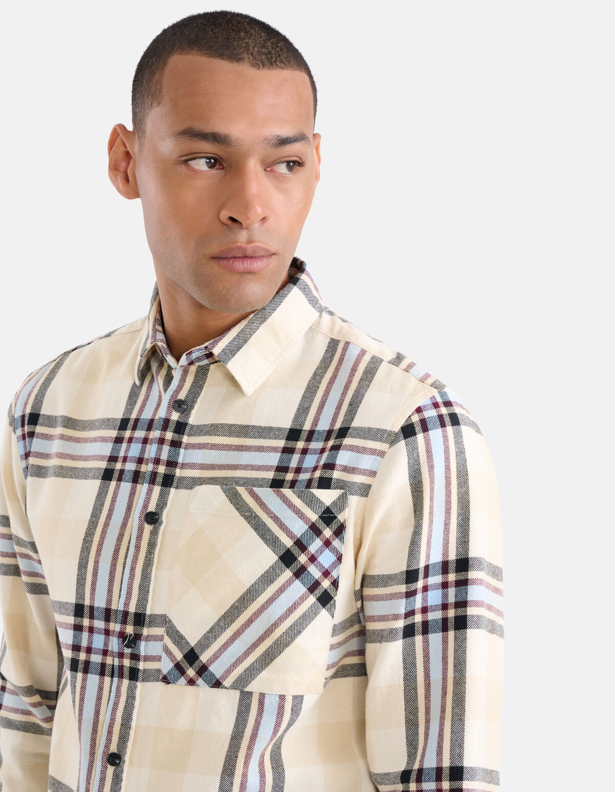 Ruiten Overhemd Gebroken Wit SHOEBY MEN