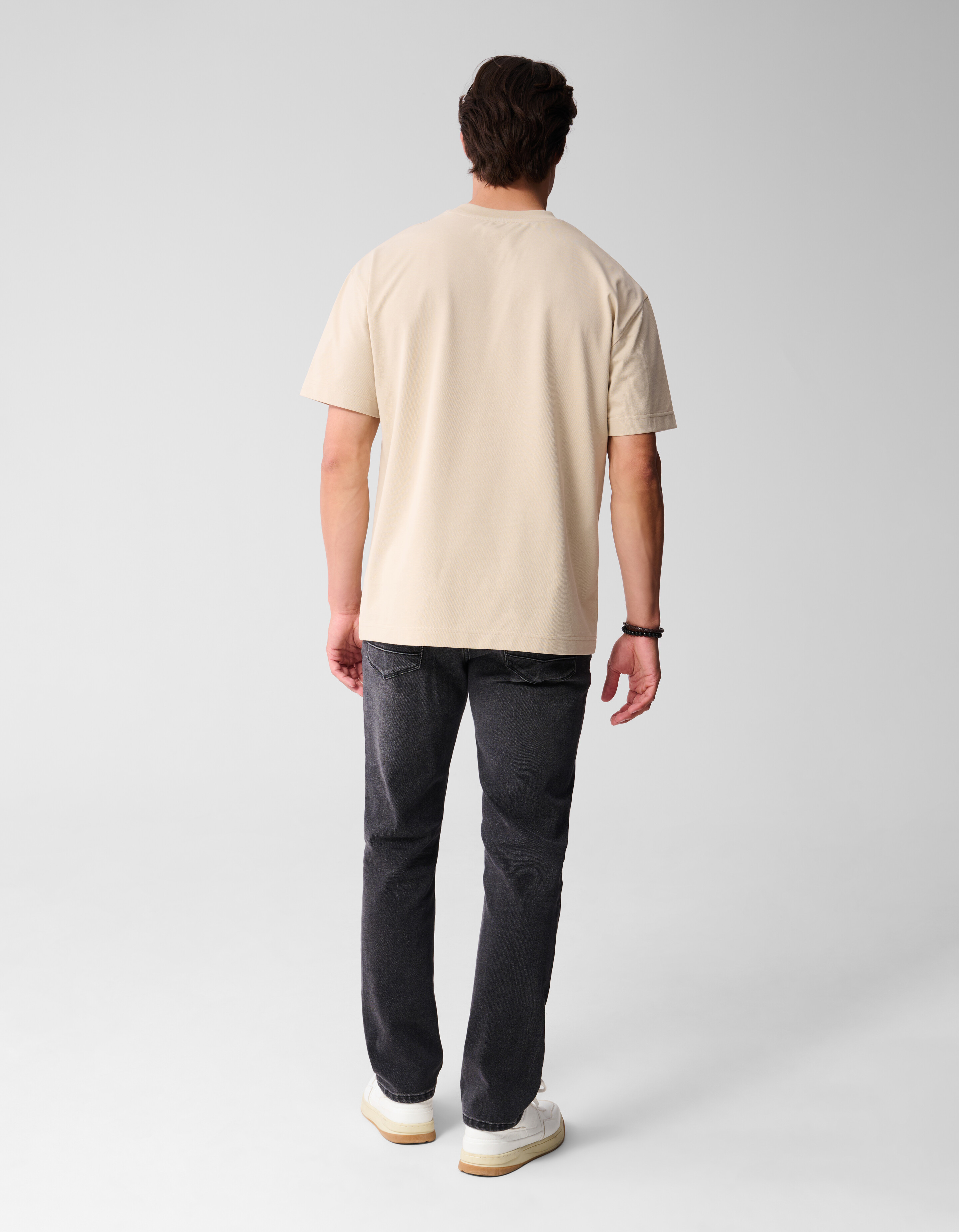 Washed Straight Fit Jeans Zwart L32 SHOEBY MEN