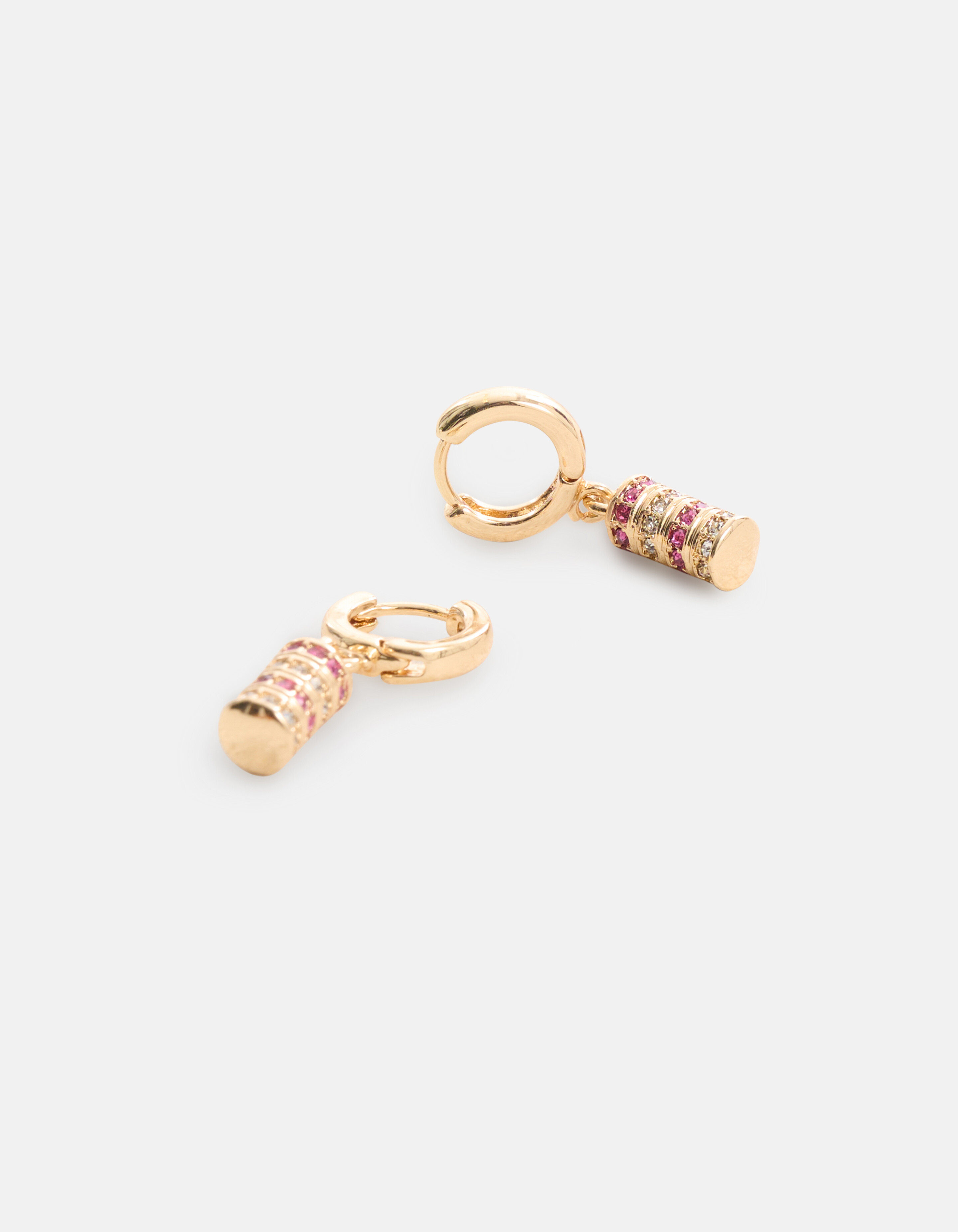 Cilinder Strass Oorbellen Roze SHOEBY ACCESSOIRES