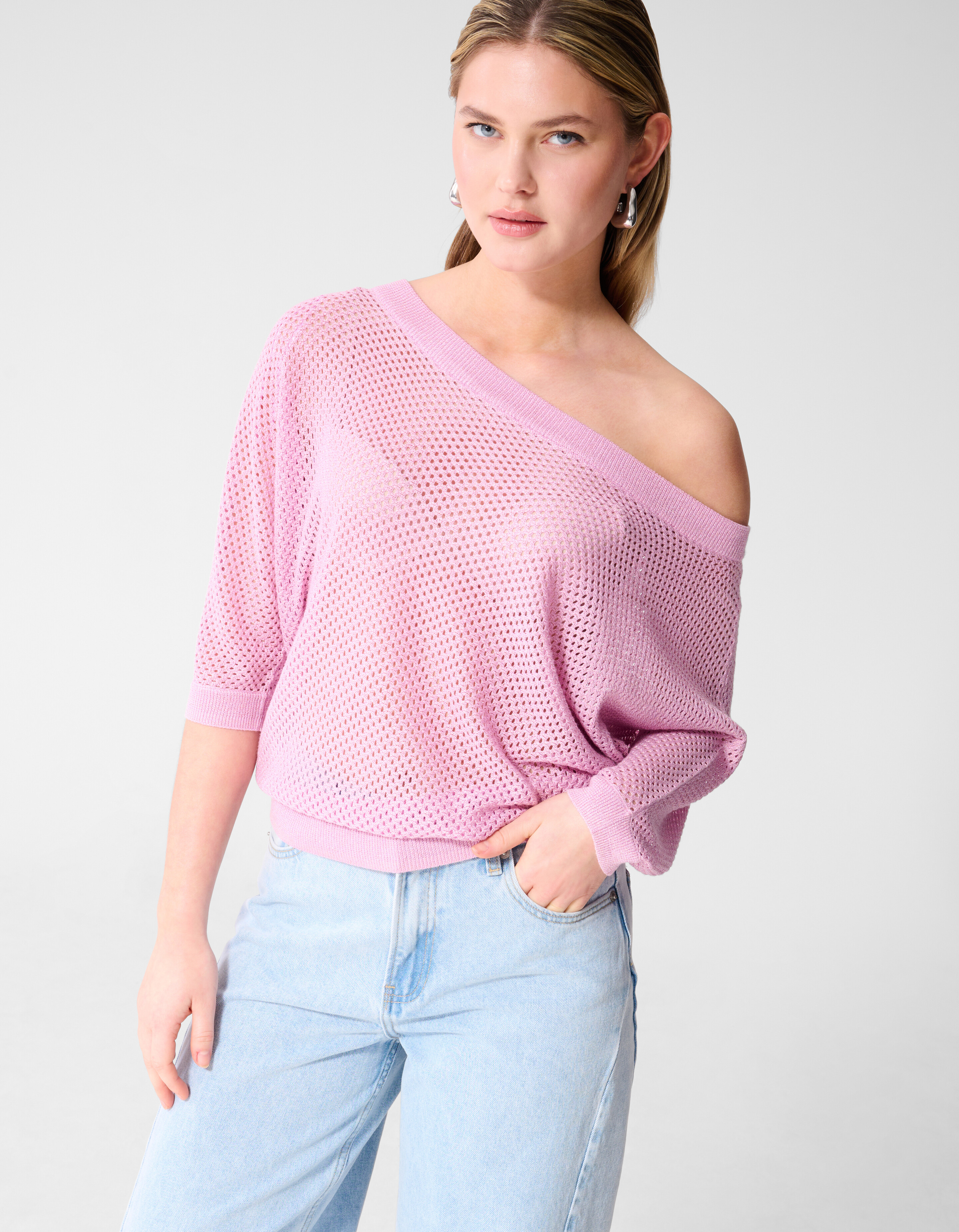Glitter Ajour Trui Roze SHOEBY WOMEN