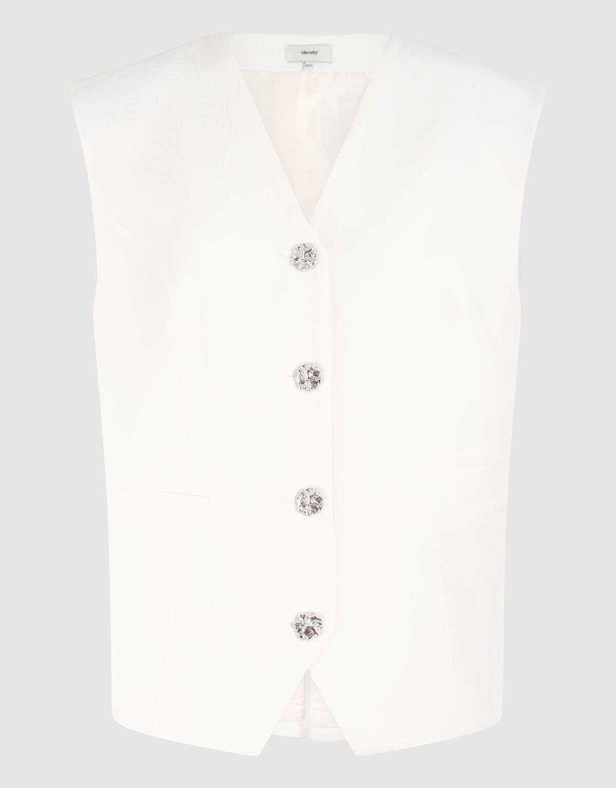 Oversized Gilet Gebroken Wit SHOEBY WOMEN