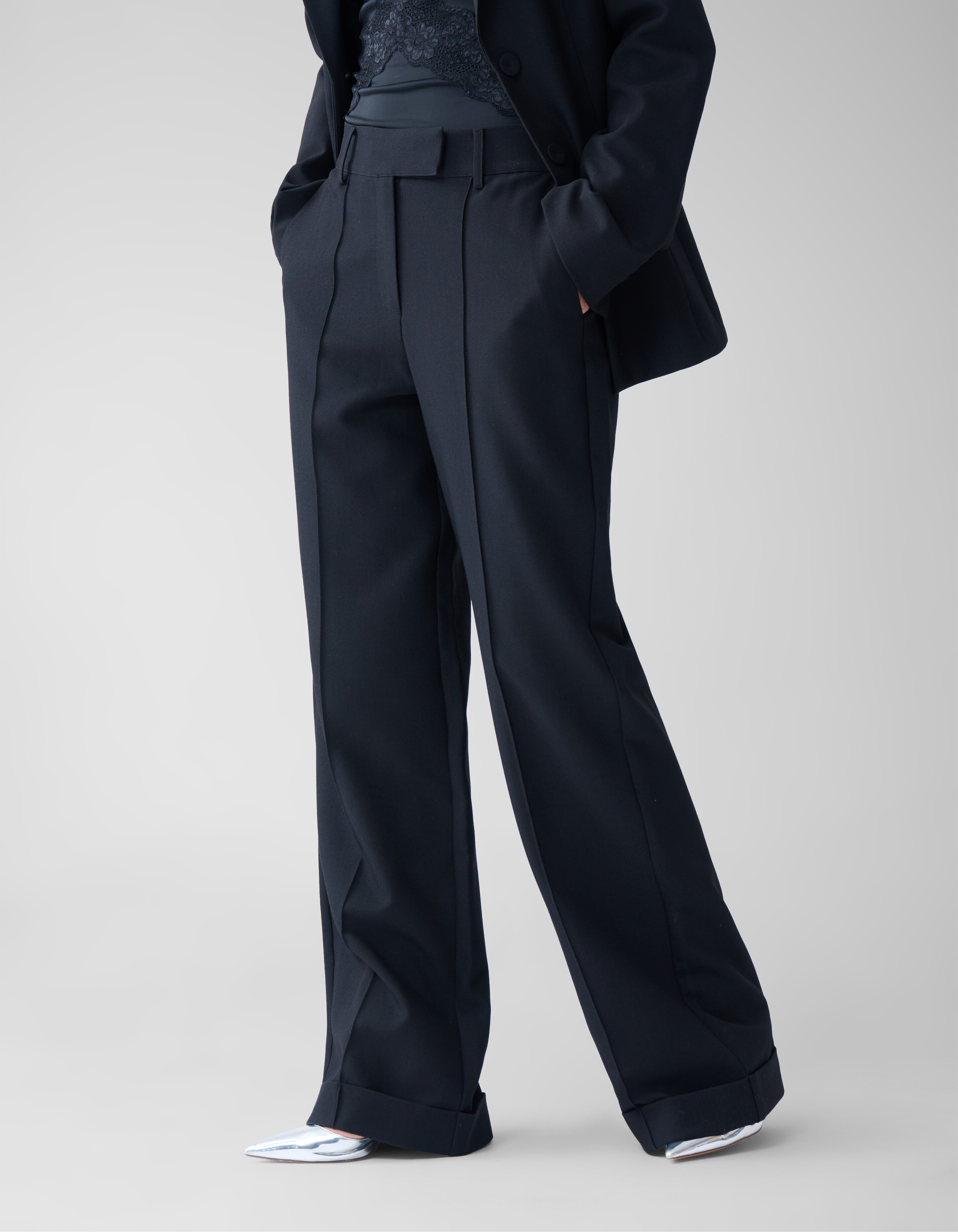Turnup Pantalon Zwart By Fred SHOEBY WOMEN
