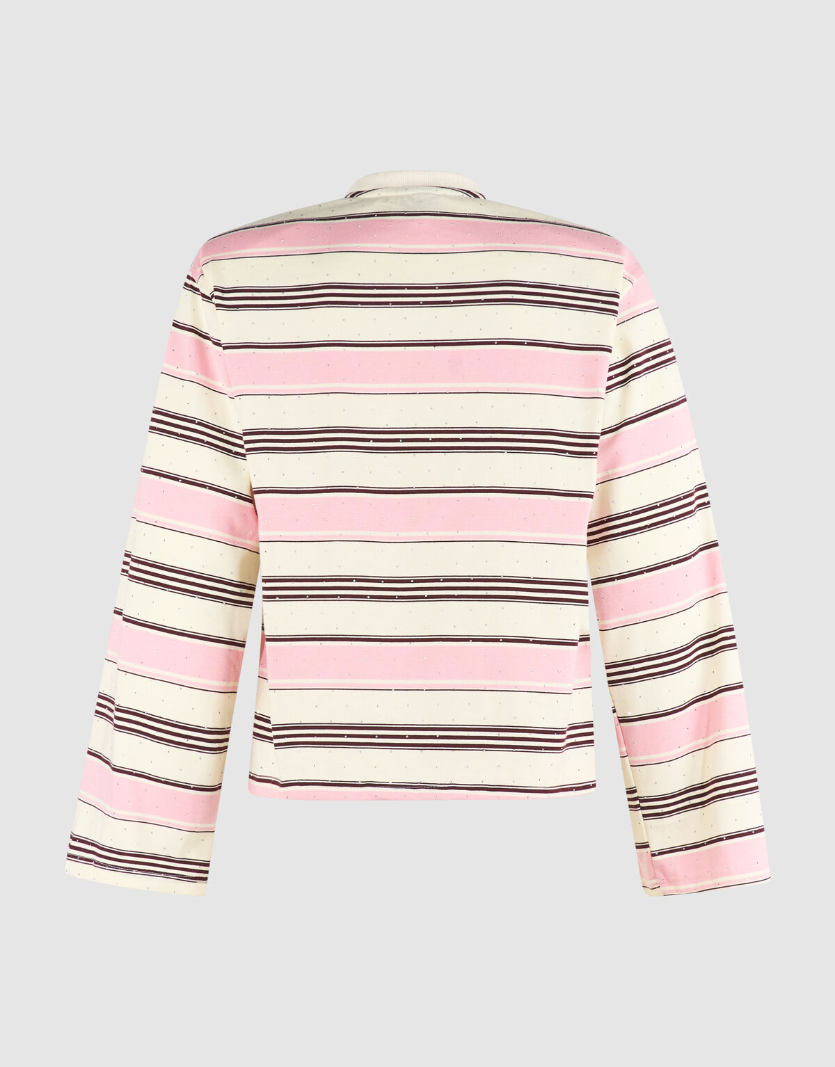Gestreept Strass Longsleeve T-shirt Roze SHOEBY WOMEN