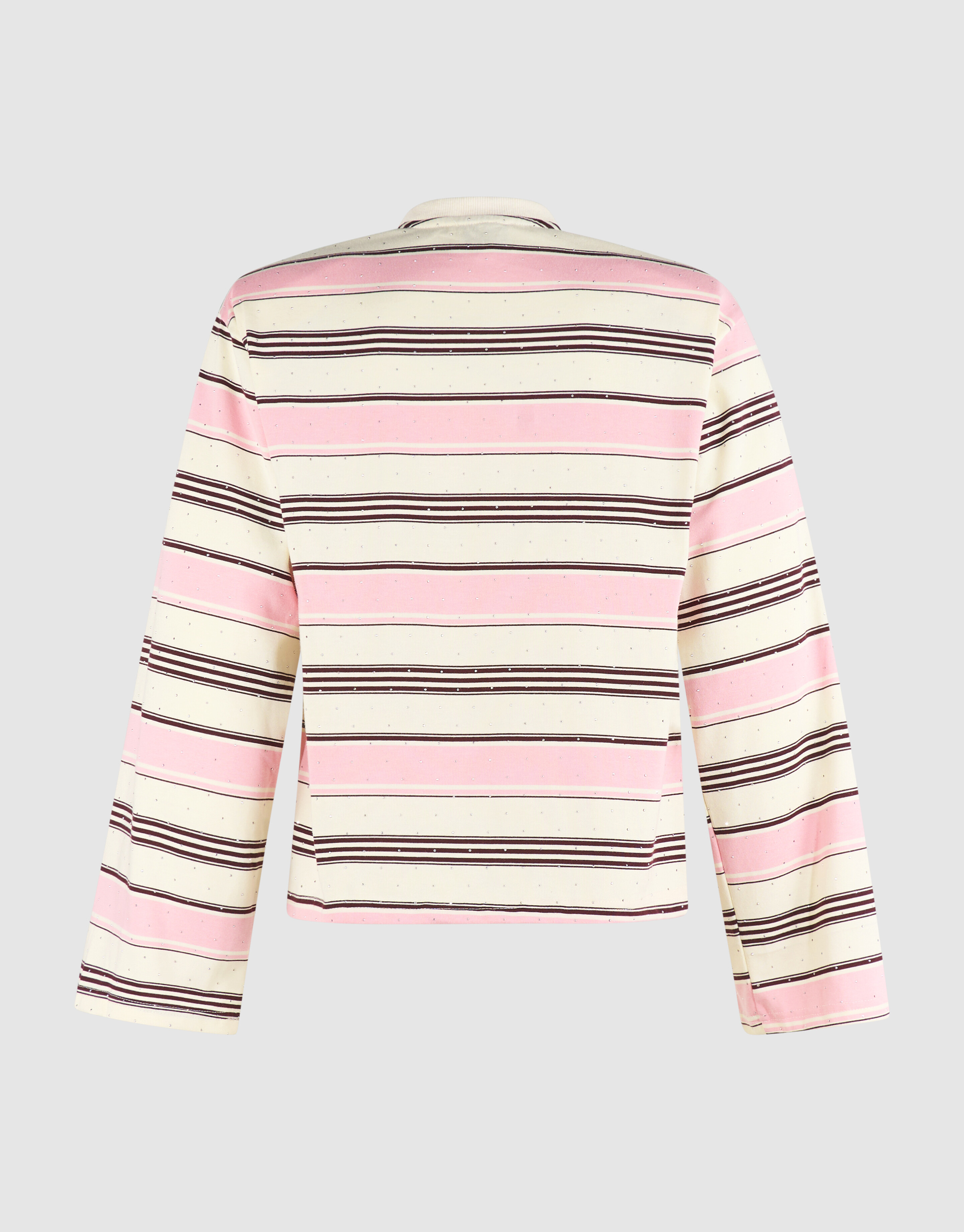 Gestreept Strass Longsleeve T-shirt Roze SHOEBY WOMEN