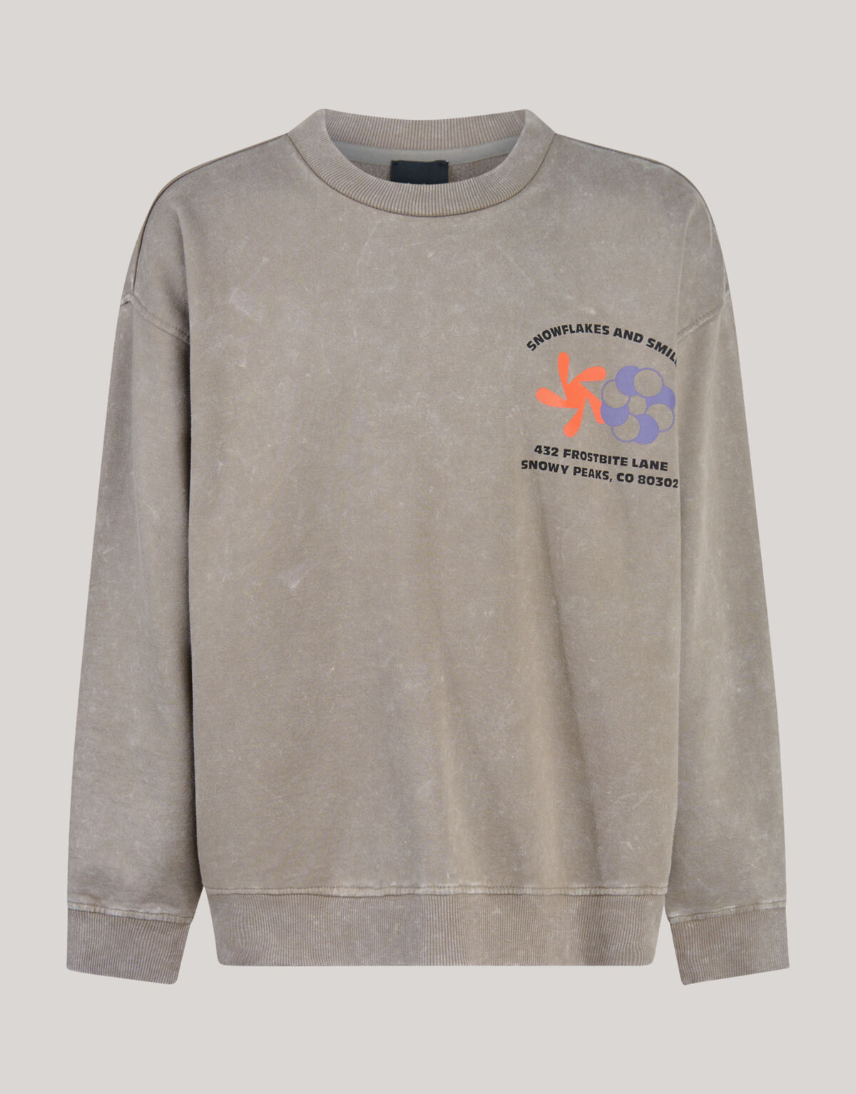 Washed Artwork Sweater Taupe SHOEBY BOYS