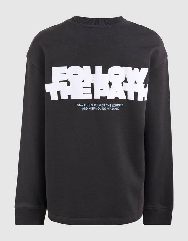 Tekst Artwork Sweater Donkergrijs SHOEBY BOYS