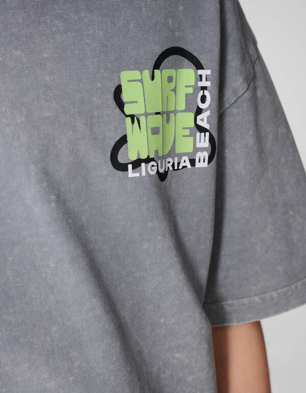 Surf Wave Artwork T-shirt Grijs SHOEBY BOYS