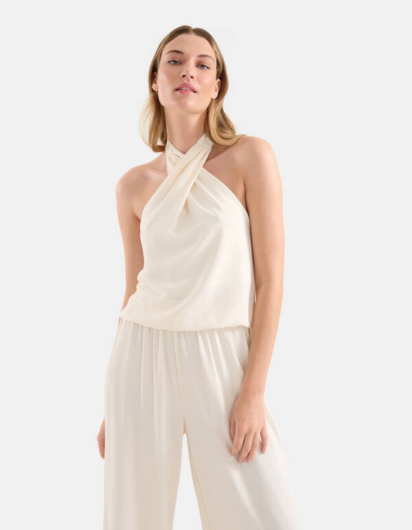 Halter Top Gebroken Wit SHOEBY WOMEN