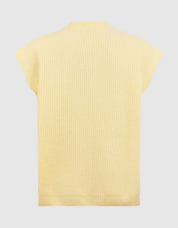 Gebreid Sleeveless Vest Lichtgeel SHOEBY GIRLS