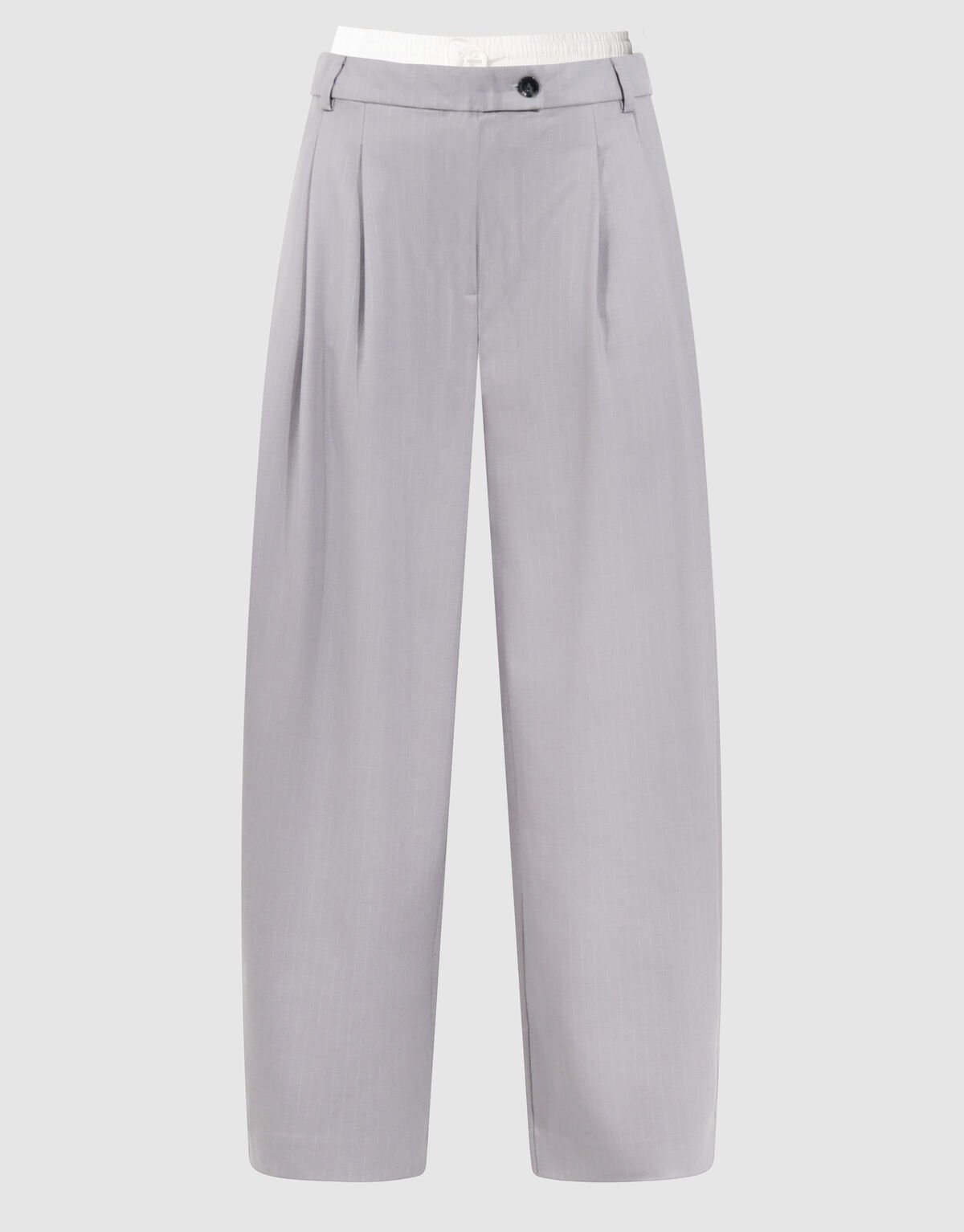 Pinstripe Barrel Fit Pantalon Lichtgrijs SHOEBY WOMEN